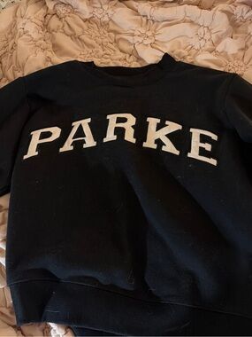 PARKER Black Graphic Crewneck Sweatshirt